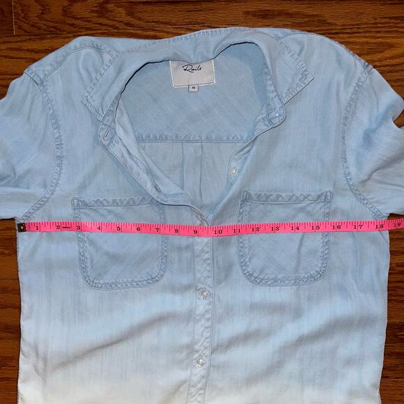 Rails Carter Light Vintage Dip Dye Ombre Tencel Button Up Top Size XS - Picture 15 of 16